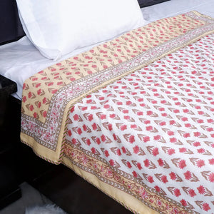 Beat the Heat in Style: Thejaipuri.com's 100% Mulmul Cotton Hand Block Print AC Blankets