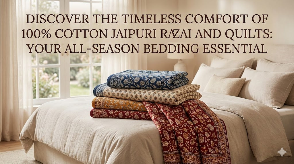 Discover the Timeless Comfort of 100% Cotton Jaipuri Razai and Quilts: Your All-Season Bedding Essential
