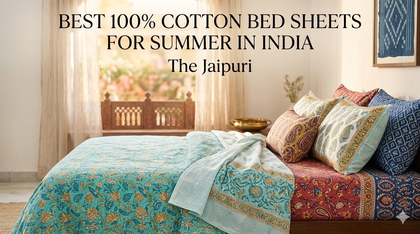 Best 100% cotton Bed Sheets for Summer in India - The Jaipuri