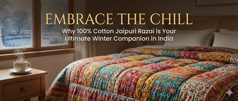 Embrace the Chill: Why 100% Cotton Jaipuri Razai is Your Ultimate Winter Companion in India - The Jaipuri