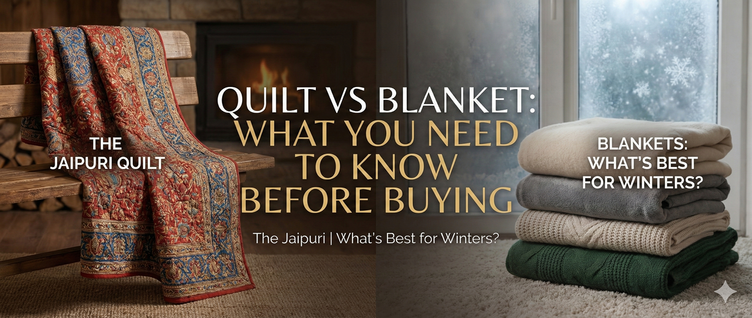 Quilt vs Blanket: What You Need to Know Before Buying - The Jaipuri | What's Best for Winters?