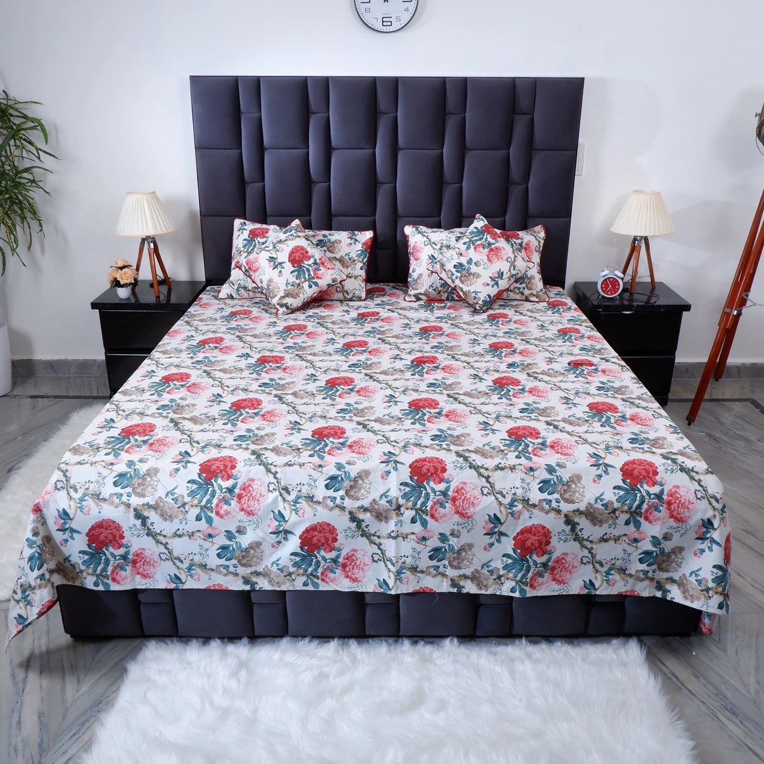 The Jaipuri floral dohar made from 100% pure cotton bed sheet for stylish bedroom decor
