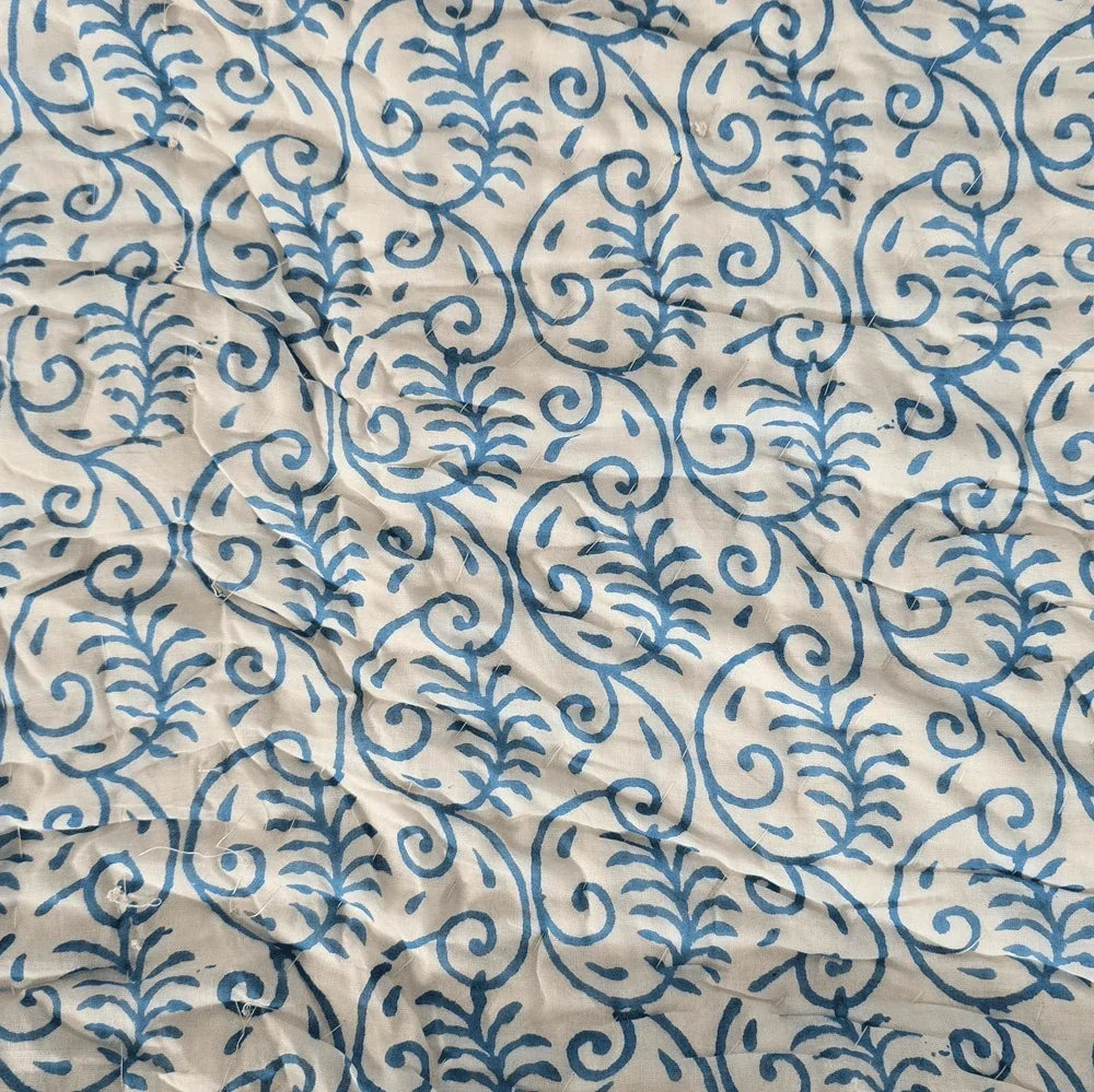 Hand Block Printed  Jaipuri Cotton All season Quilt - Gulab Phoolari (90X108 Inches)