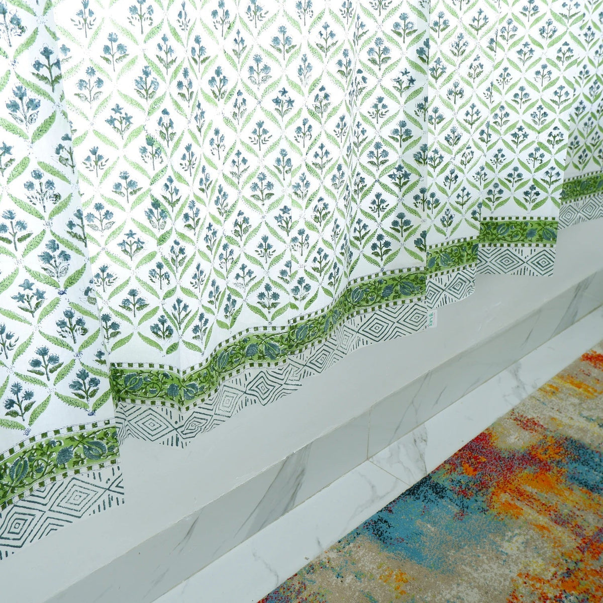 Block Print Cotton curtain - Salona - Tarvik