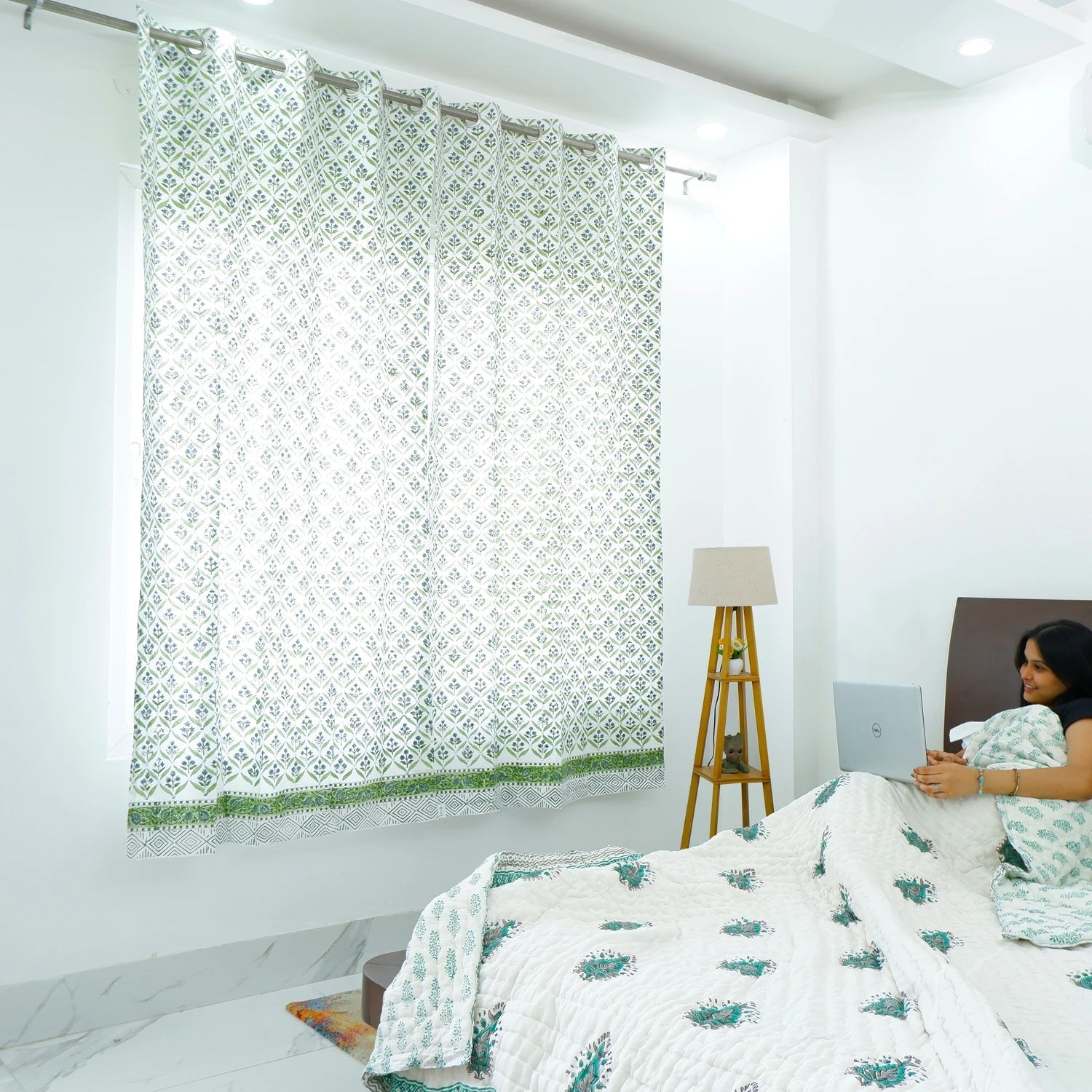 Block Print Cotton curtain - Salona - Tarvik