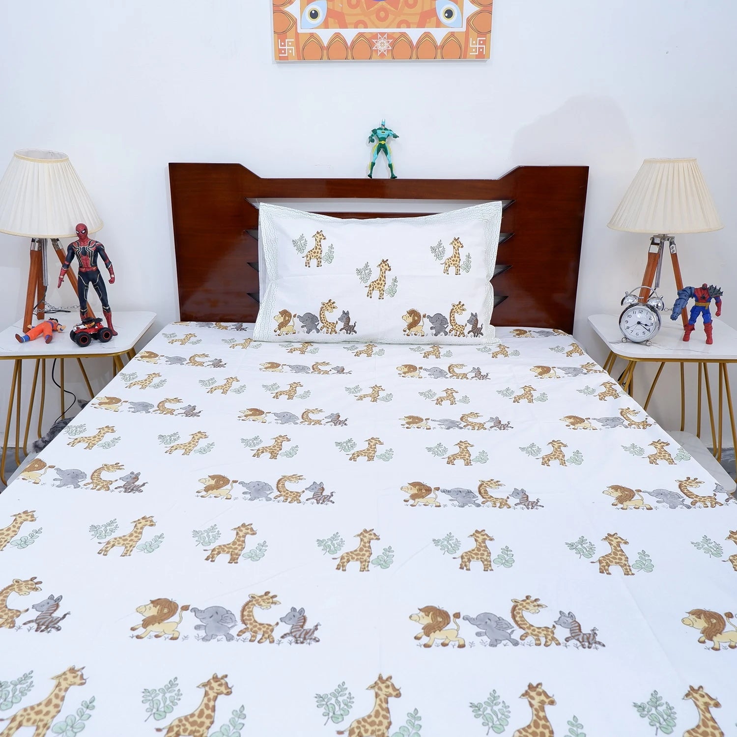 100% Pure Cotton Kid's Bed Sheet | Jungle Explorer Bed Linens