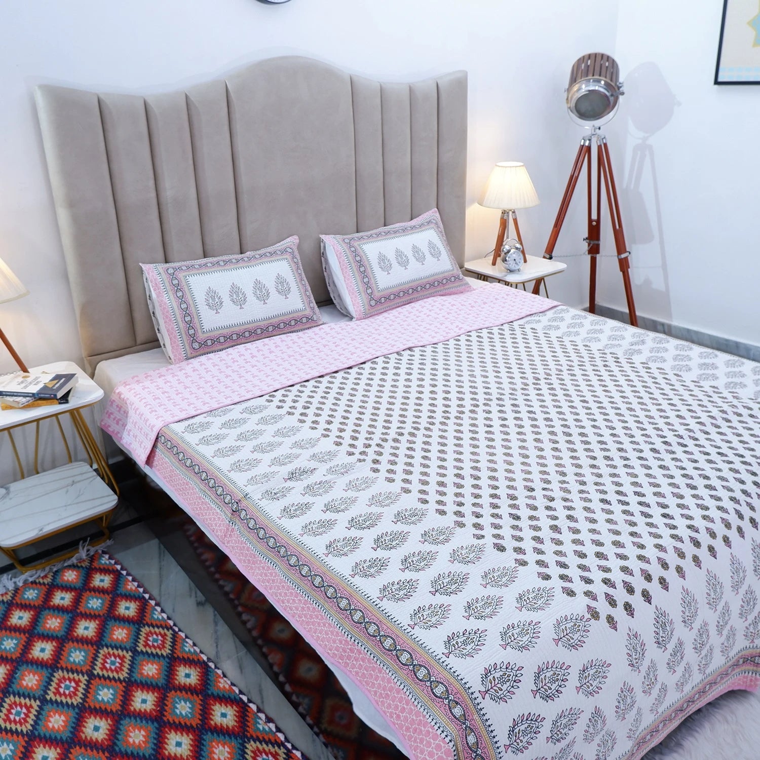 Premium Hand Block Print Cotton Bedcover | Hema