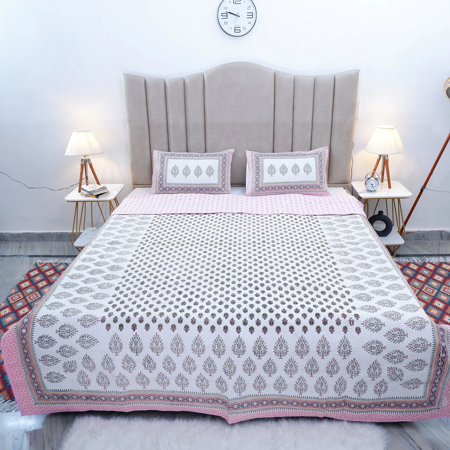 Premium Hand Block Print Cotton Bedcover | Hema