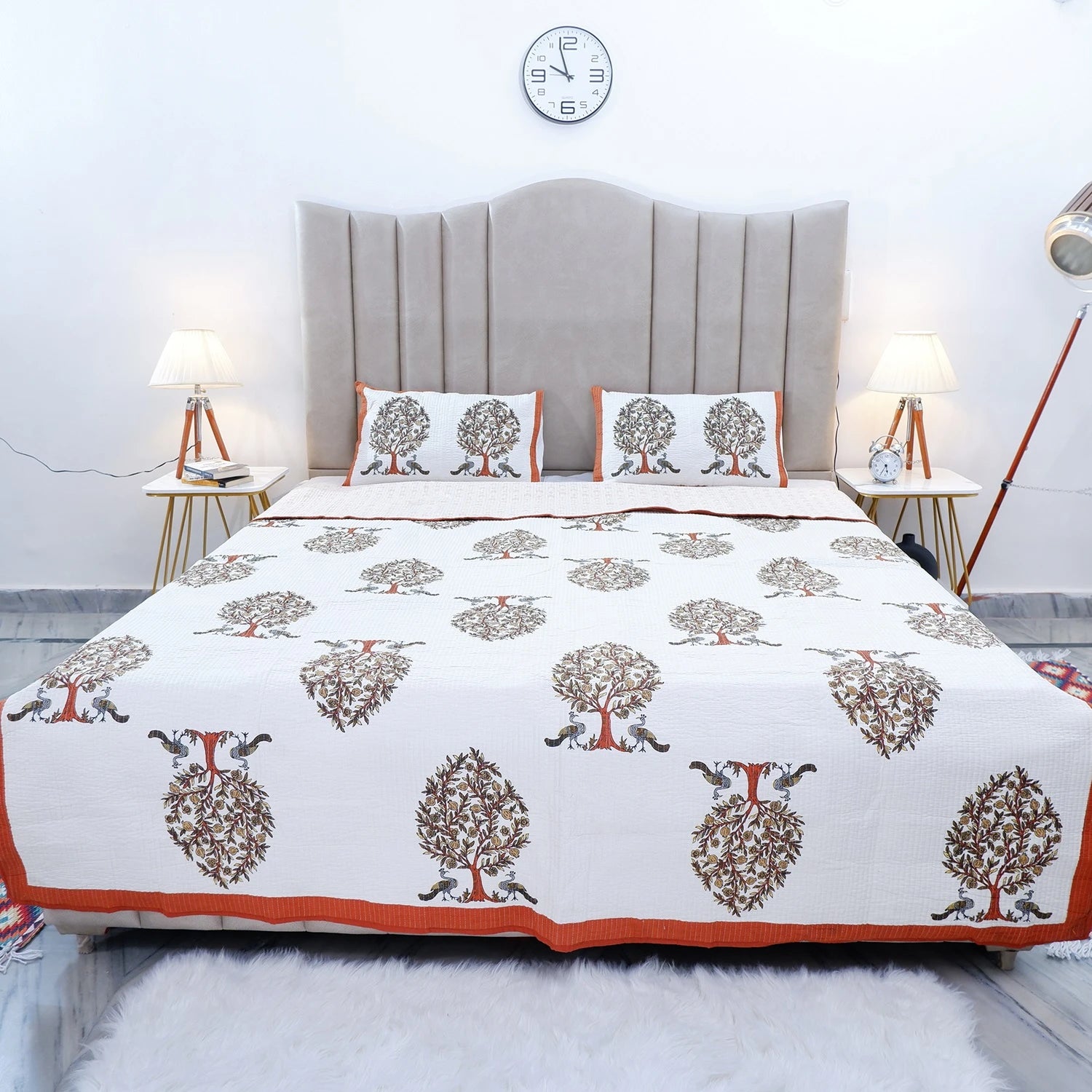 Premium Hand Block Print Cotton Bedcover | Shilpa