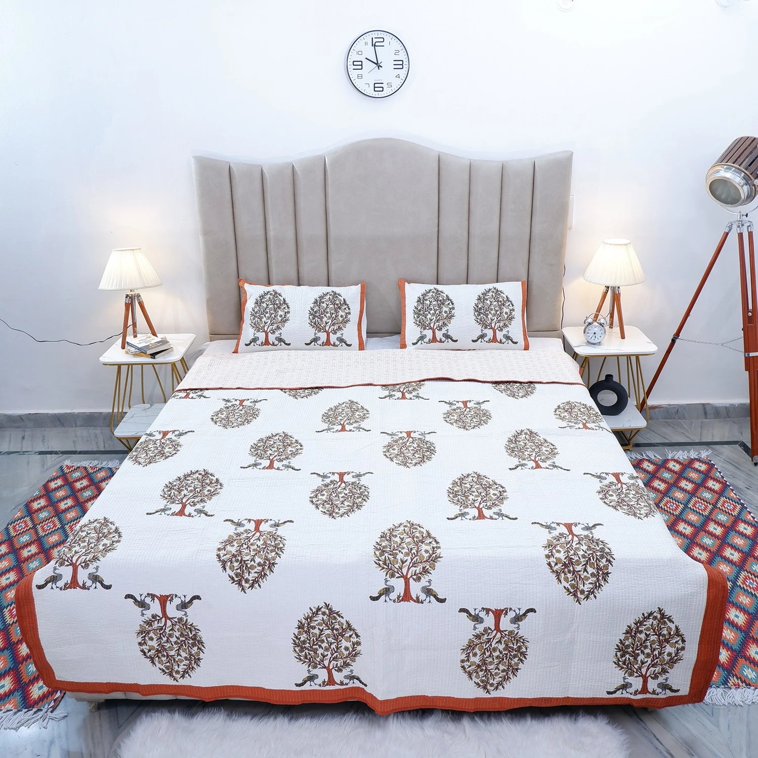 Premium Hand Block Print Cotton Bedcover | Shilpa