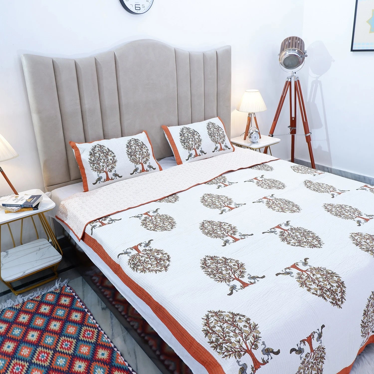 Premium Hand Block Print Cotton Bedcover | Shilpa