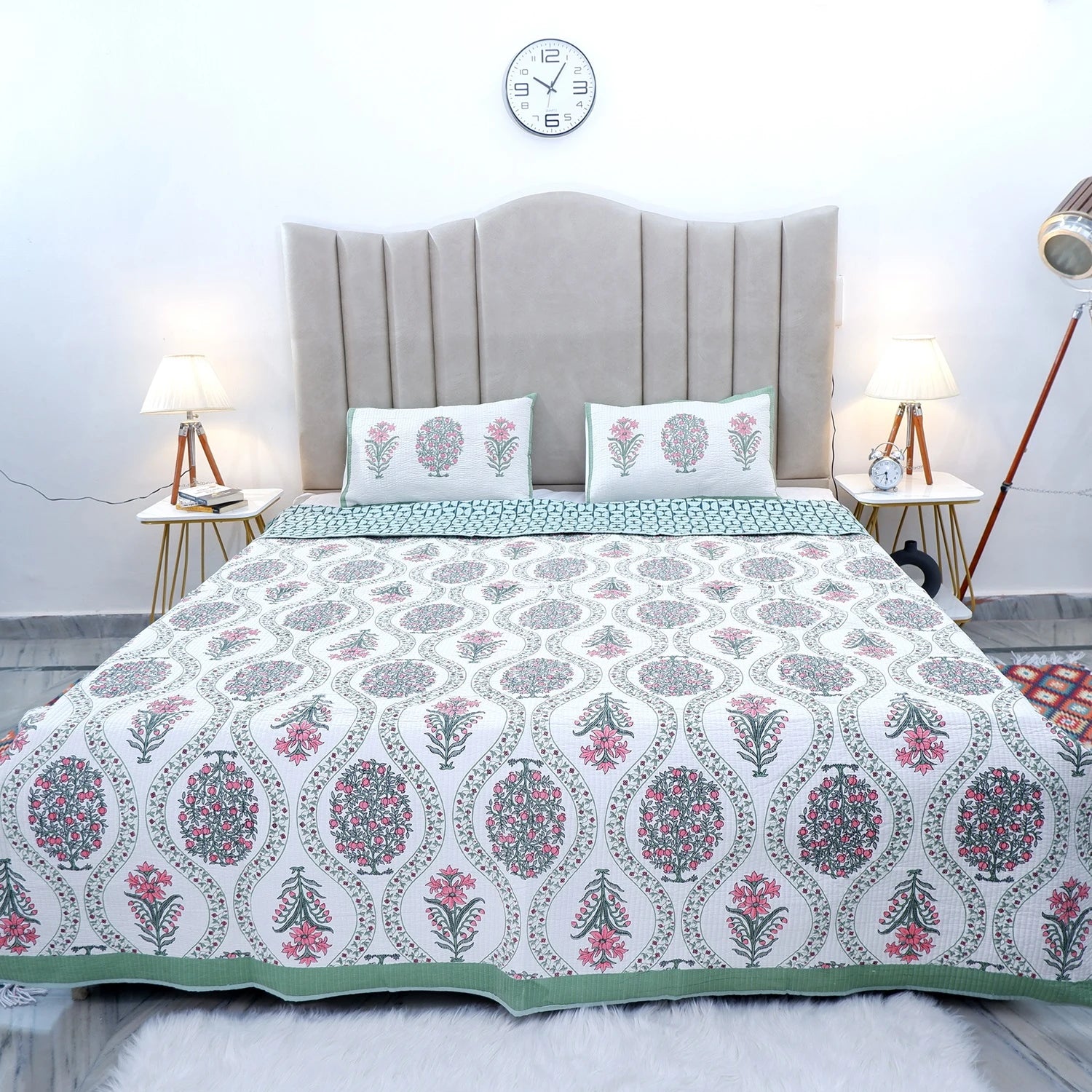 Premium Hand Block Print Cotton Bedcover | Raveena