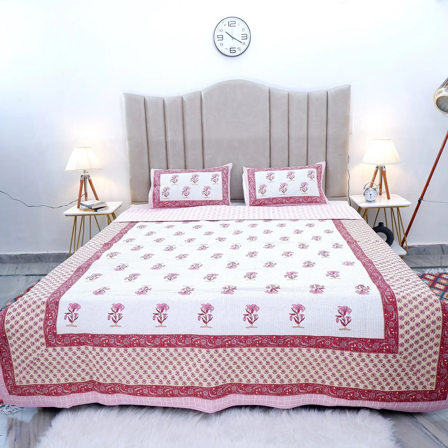 Premium Hand Block Print Cotton Bedcover | Mrunal