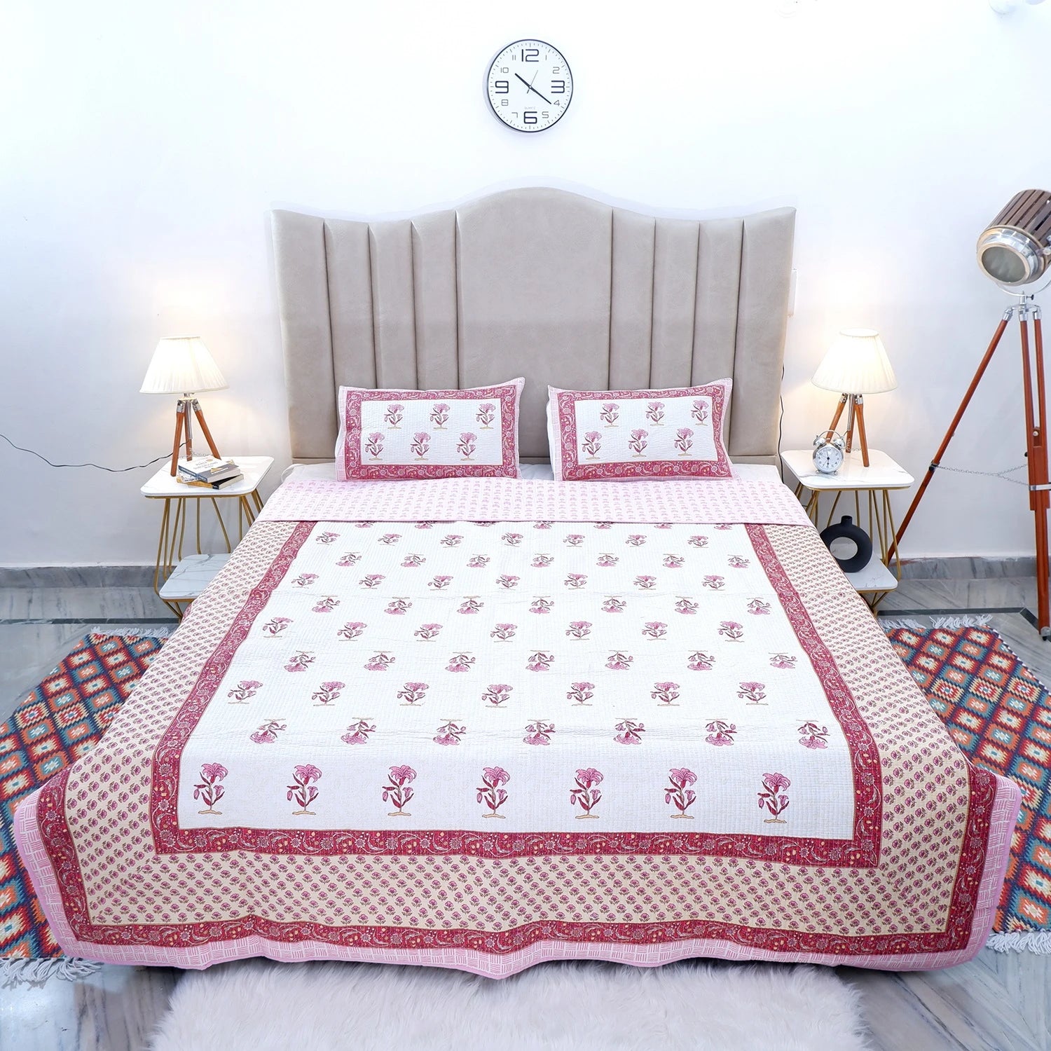 Premium Hand Block Print Cotton Bedcover | Mrunal