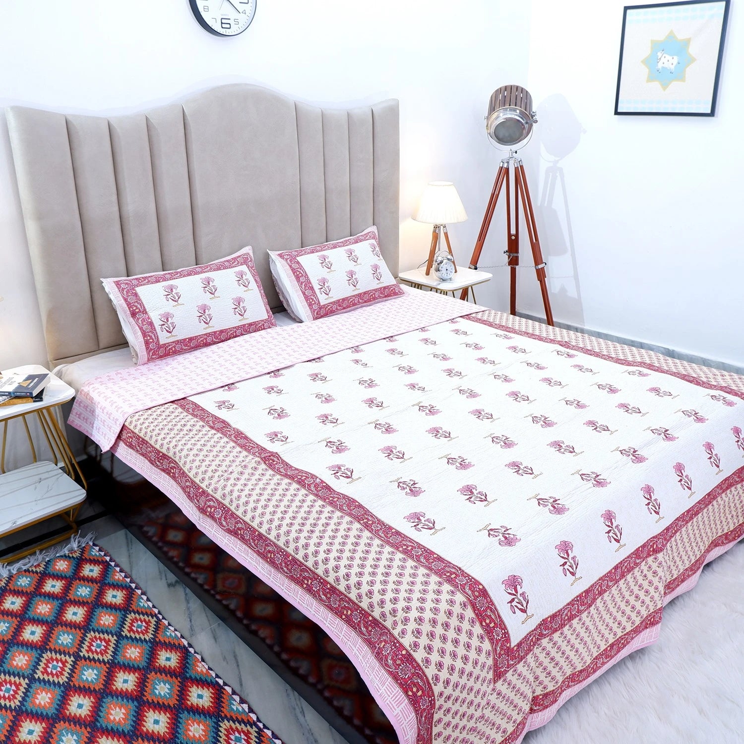 Premium Hand Block Print Cotton Bedcover | Mrunal