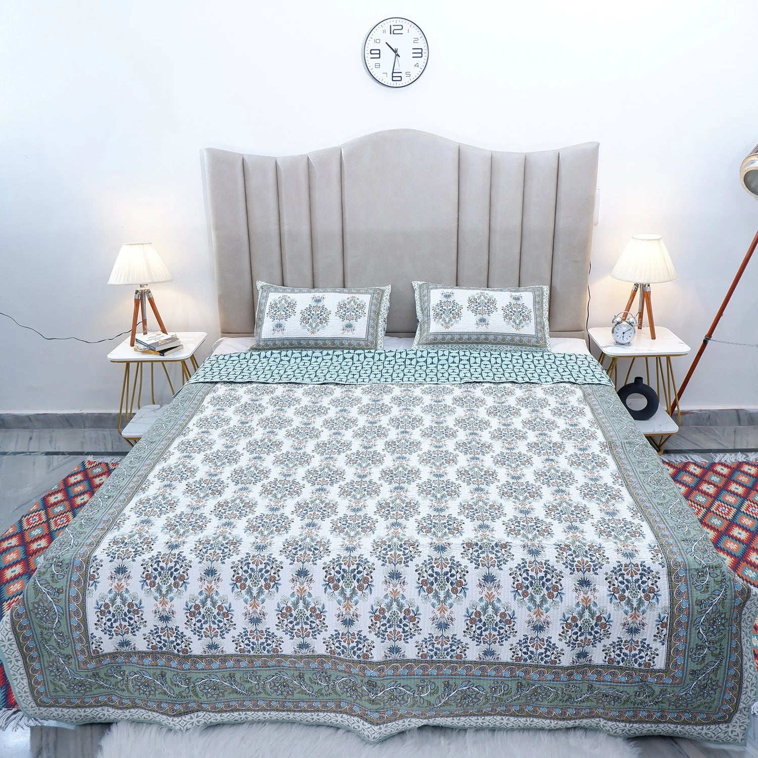 Premium Hand Block Print Cotton Bedcover | Preity