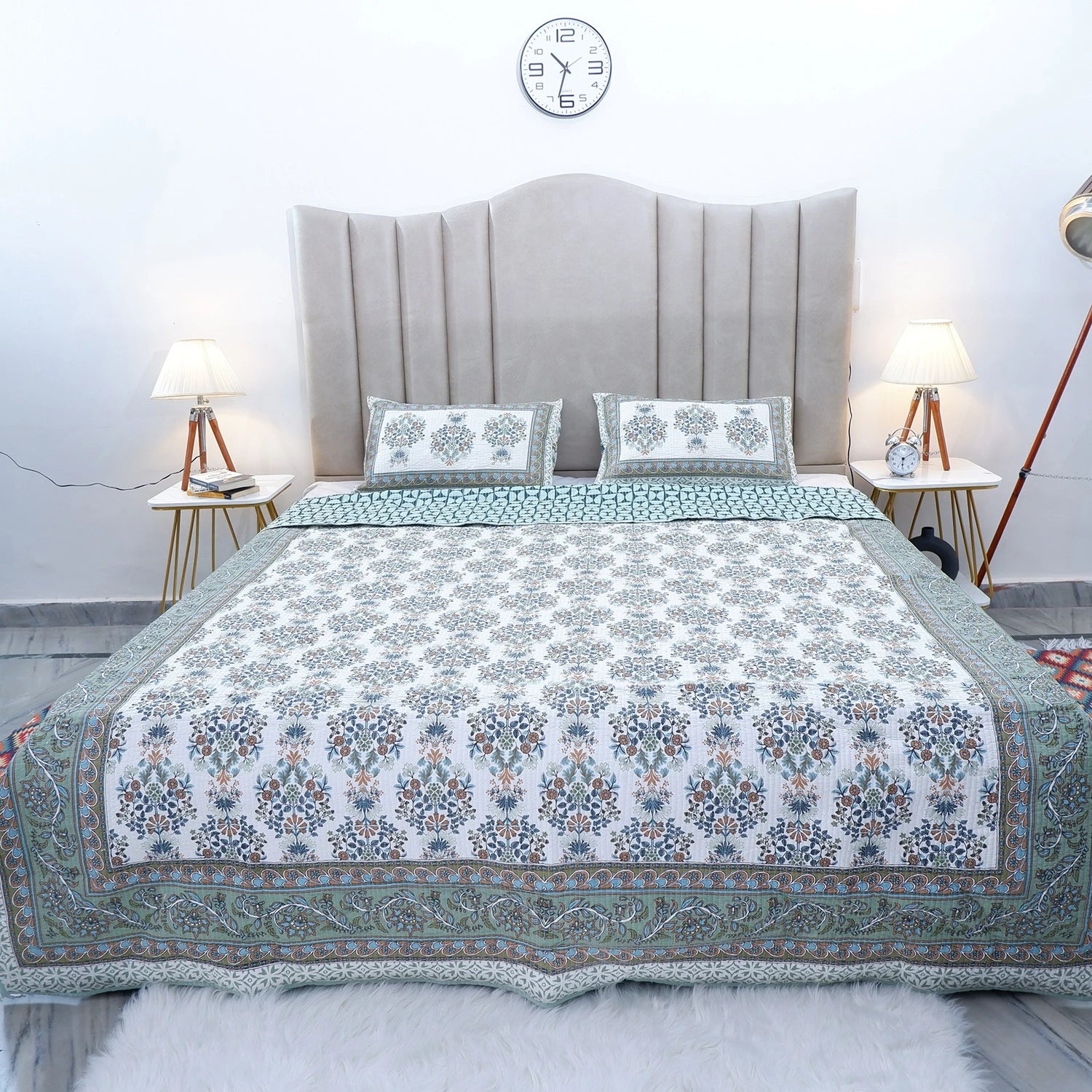 Premium Hand Block Print Cotton Bedcover | Preity
