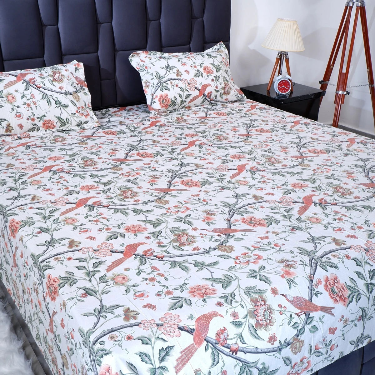 100% Pure Cotton Bed Sheet | Cozy Bird's Paradise