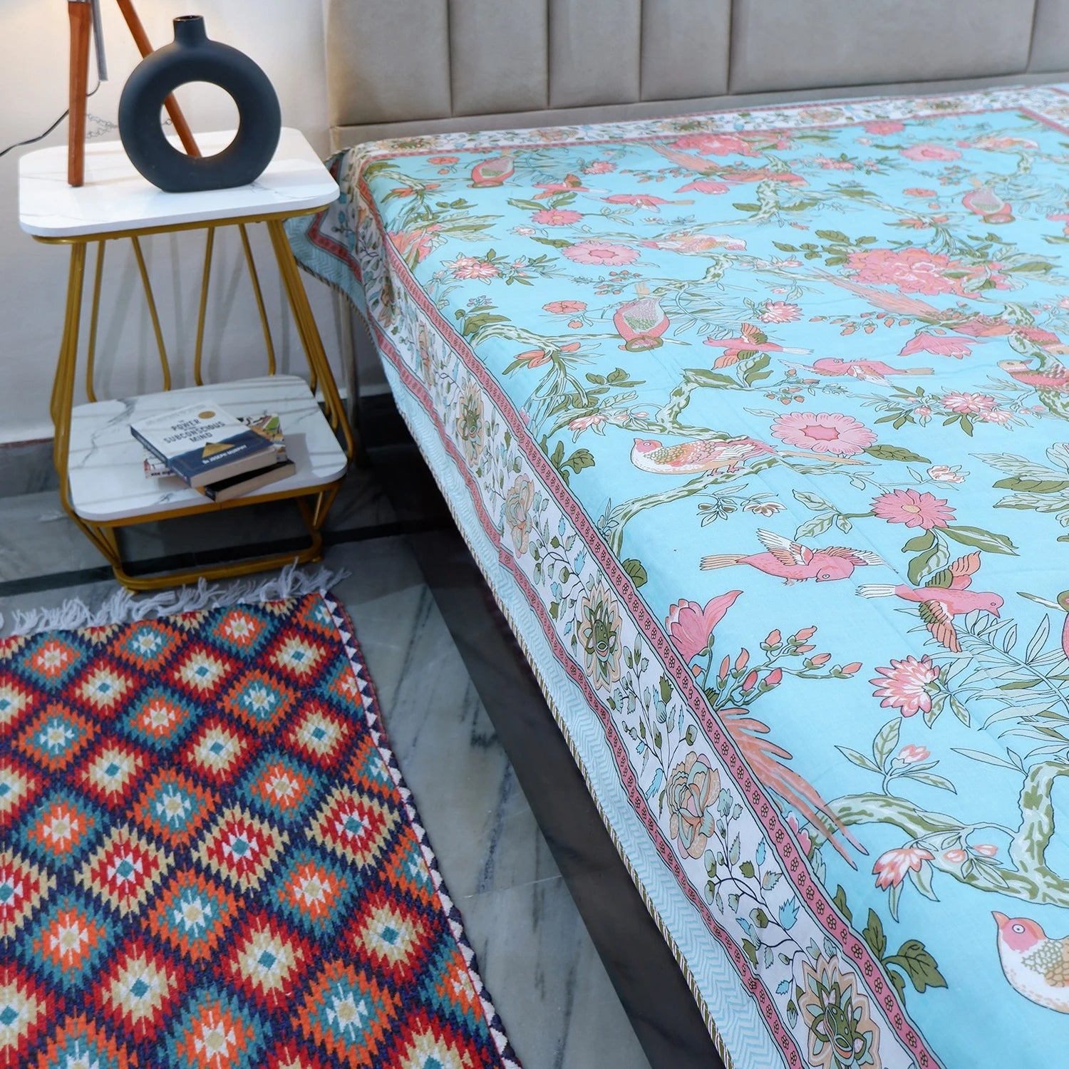 Jaipuri Dohar Blanket (Set of 2) | 100% Mulmul Cotton | Block Print | Single Bed - Rekha