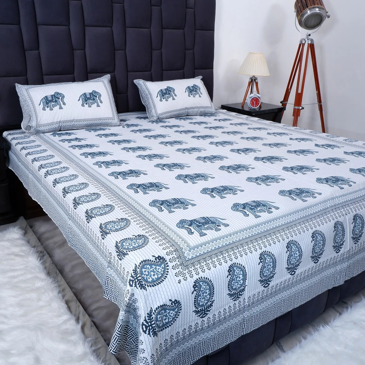 100% Pure Cotton Bed Sheet | Elegant Jaipuri Print Bed Sheet