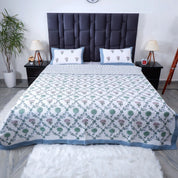 Premium Hand Block Print Cotton Bedcover | Serene Earthy Tones