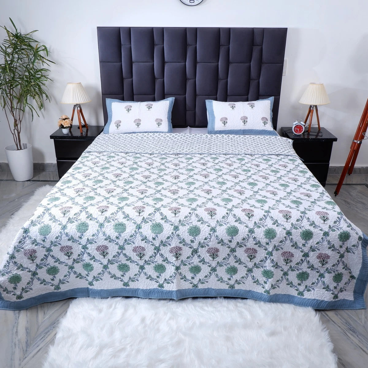 Premium Hand Block Print Cotton Bedcover | Nargis