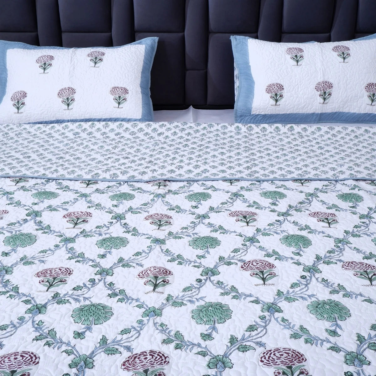 Premium Hand Block Print Cotton Bedcover | Nargis