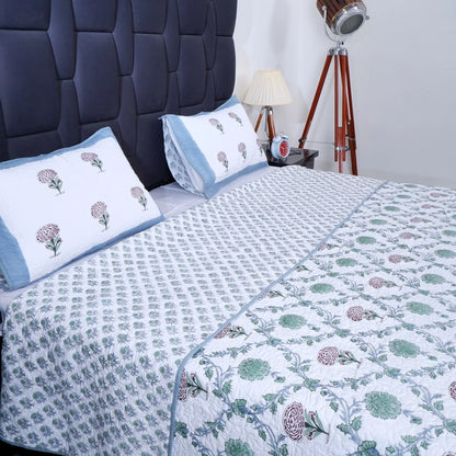 Premium Hand Block Print Cotton Bedcover | Nargis