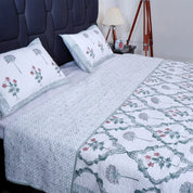 Premium Hand Block Print Cotton Bedcover | Midnight Garden Prints