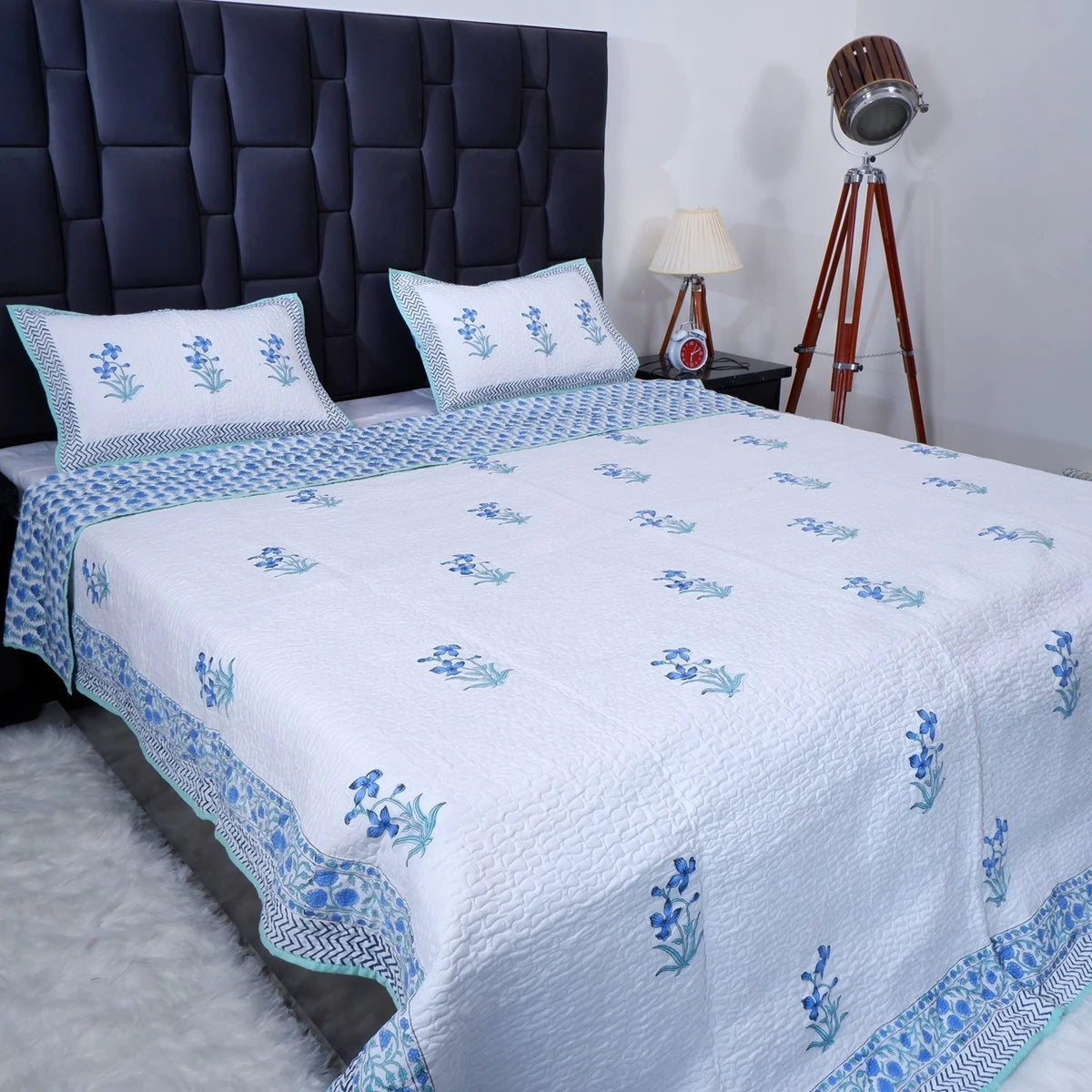 Premium Hand Block Print Cotton Bedcover | Disha