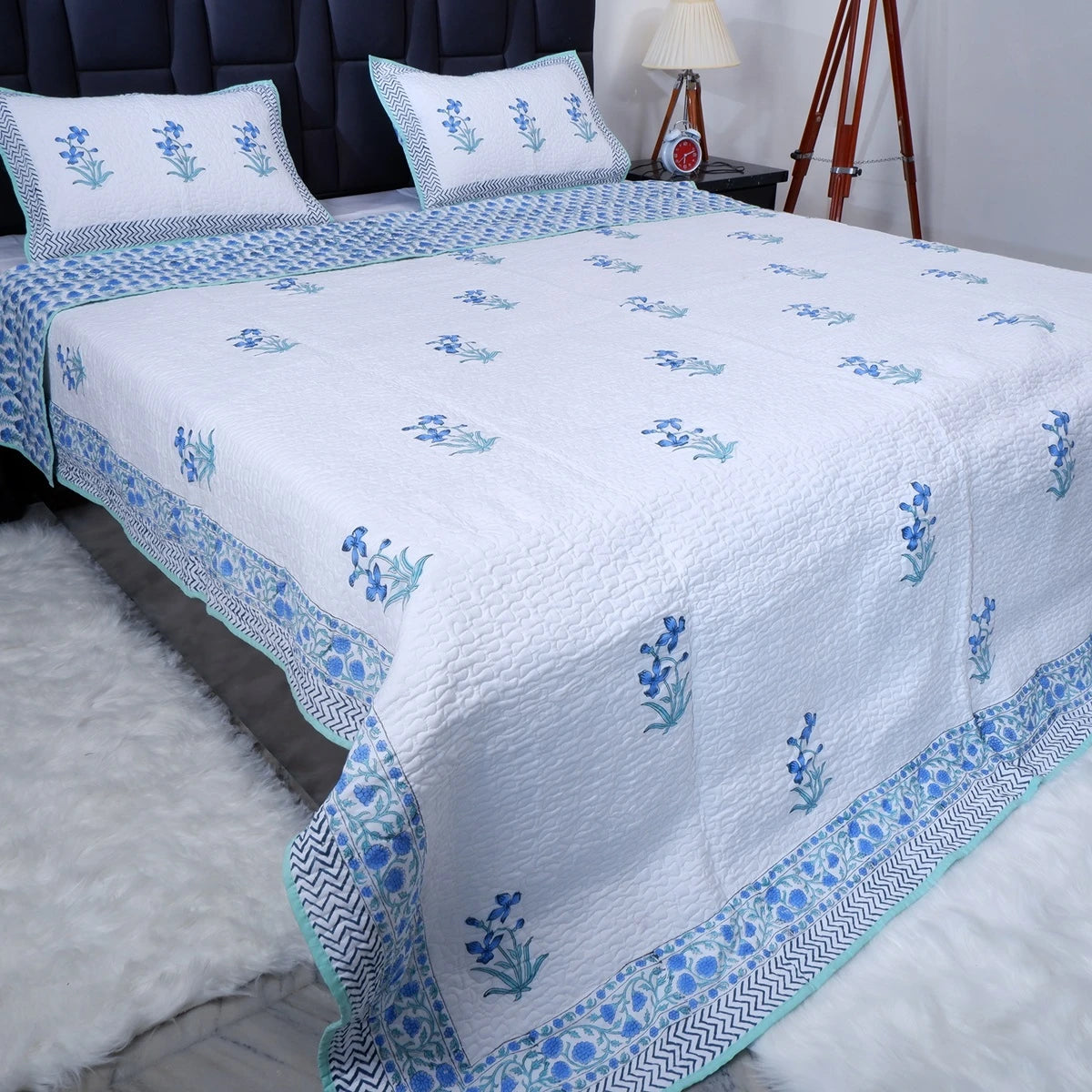 Premium Hand Block Print Cotton Bedcover | Disha