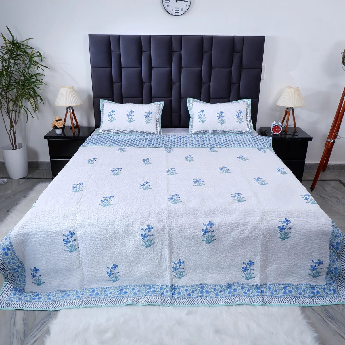 Premium Hand Block Print Cotton Bedcover | Disha