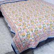 Hand Block Print Mulmul Cotton Quilt | Soft and Soothing