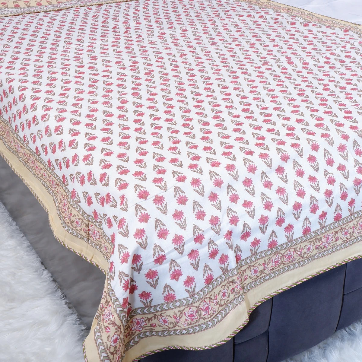 Jaipuri Dohar Blanket (Set of 2) | 100% Mulmul Cotton | Block Print | Single Bed - Pooja