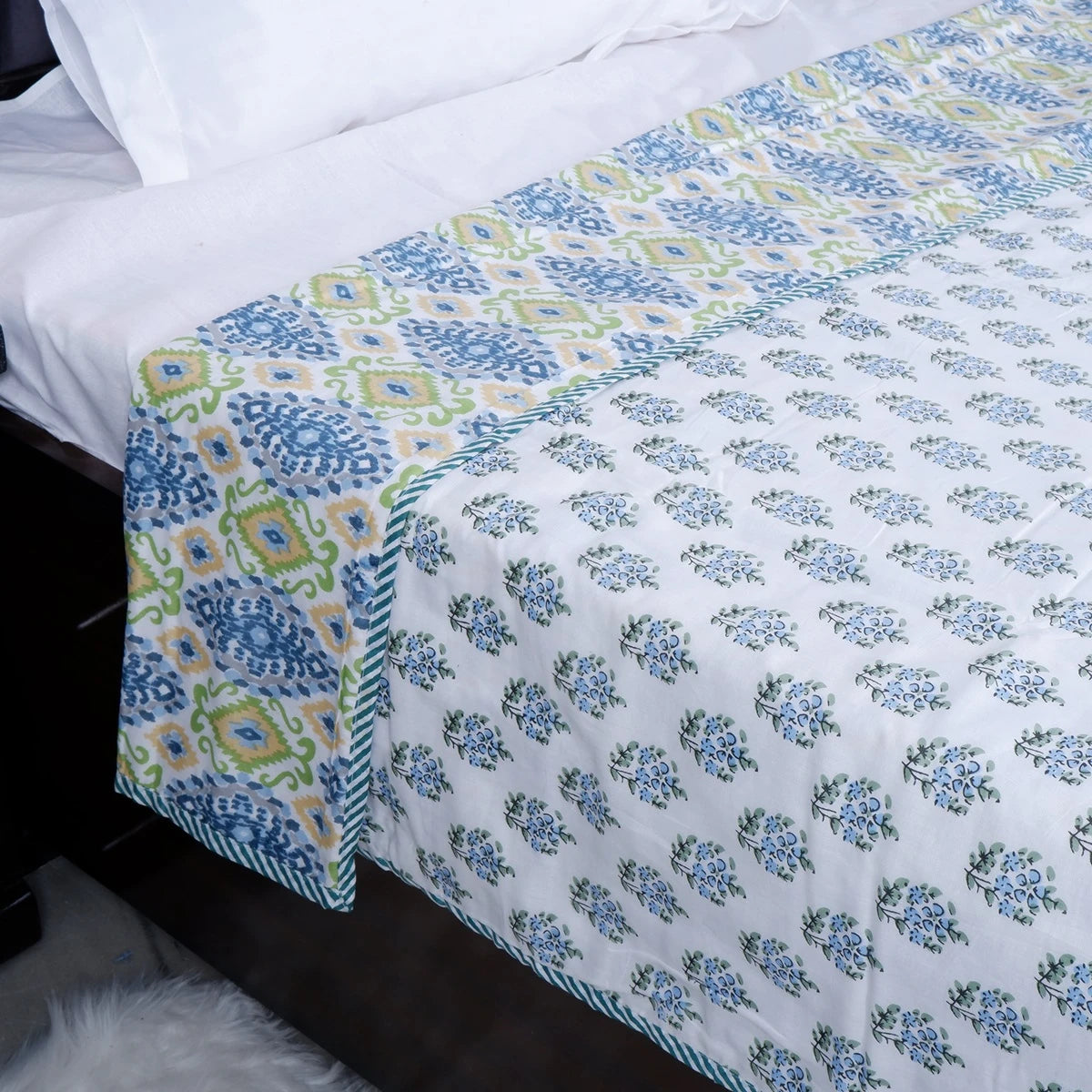 Hand Block Print Mulmul Cotton Dohar | Kajol