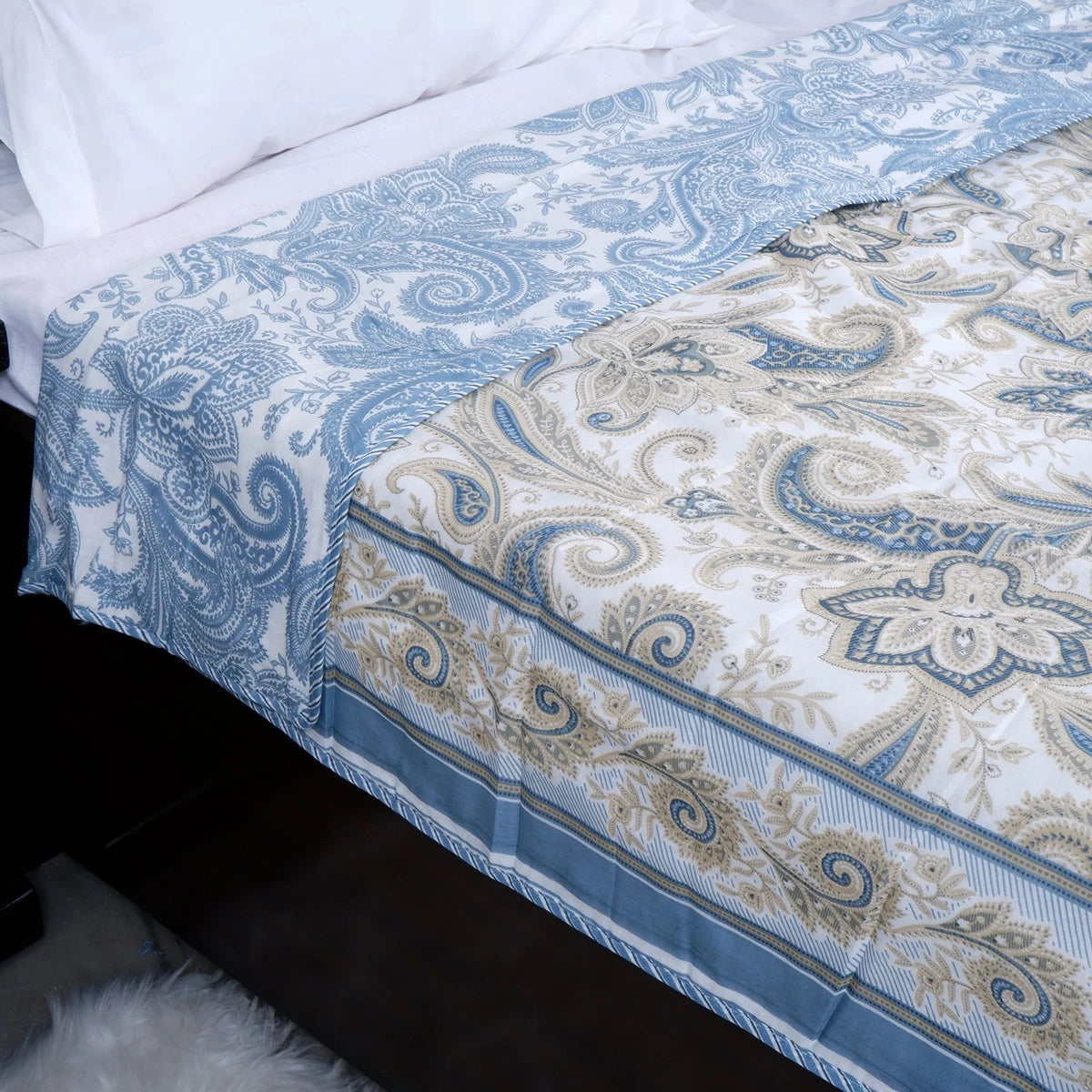 Jaipuri Dohar Blanket (Set of 2) | 100% Mulmul Cotton | Block Print | Single Bed - Karishma