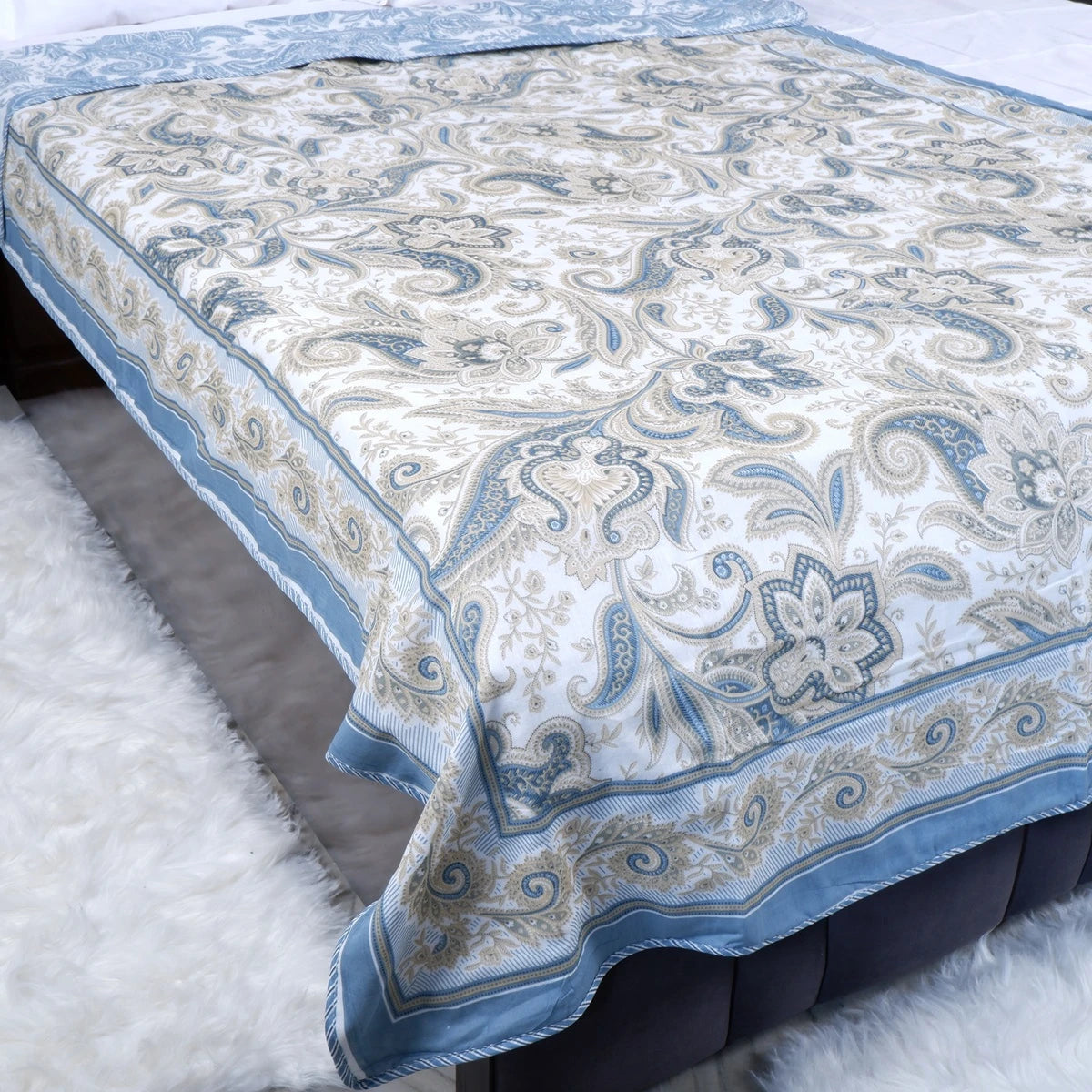 Jaipuri Dohar Blanket (Set of 2) | 100% Mulmul Cotton | Block Print | Single Bed - Karishma