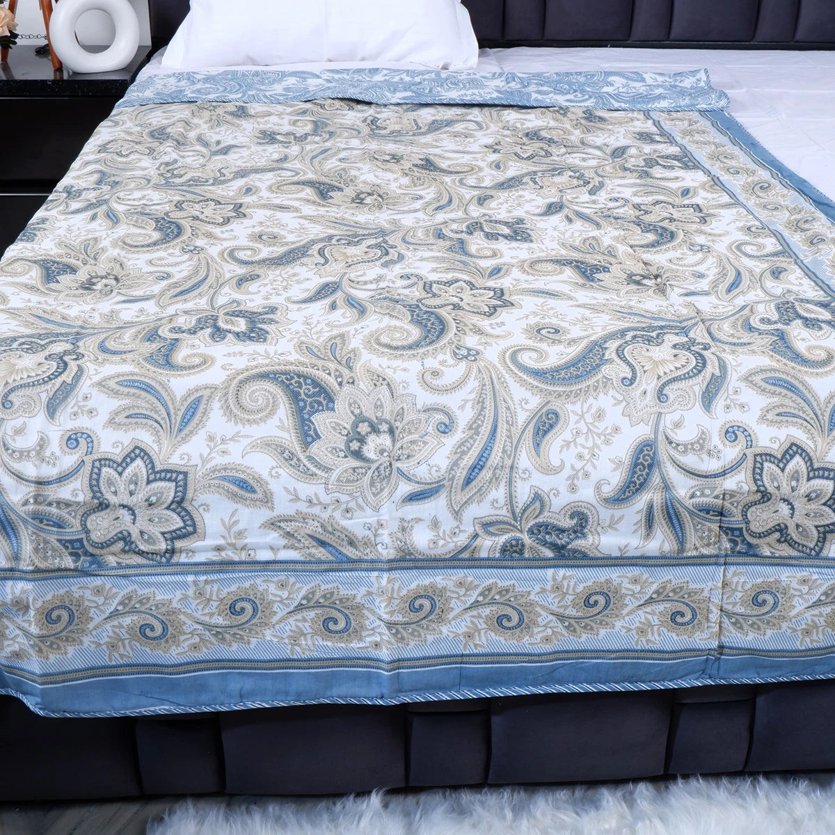 Jaipuri Dohar Blanket (Set of 2) | 100% Mulmul Cotton | Block Print | Single Bed - Karishma