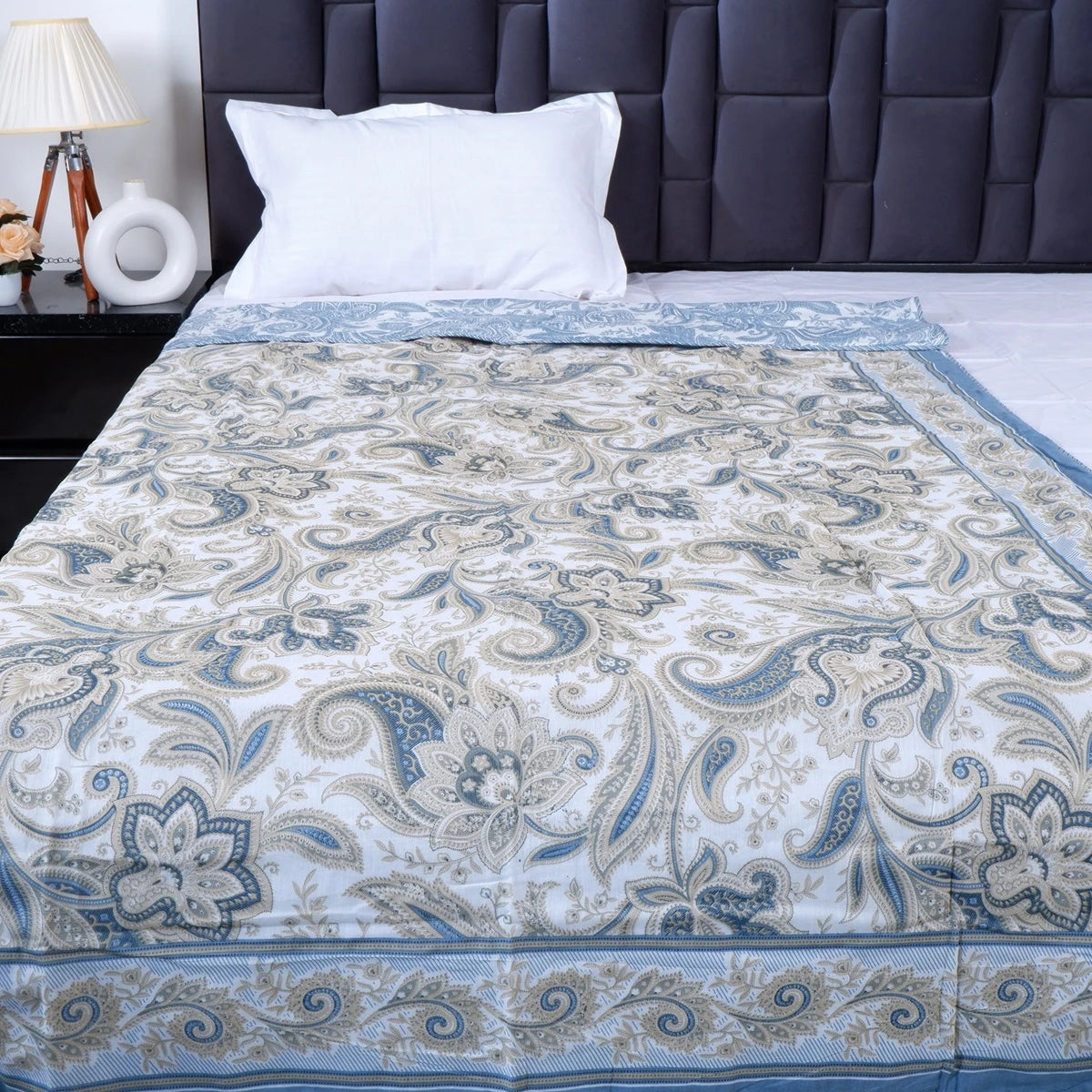 Jaipuri Dohar Blanket (Set of 2) | 100% Mulmul Cotton | Block Print | Single Bed - Karishma