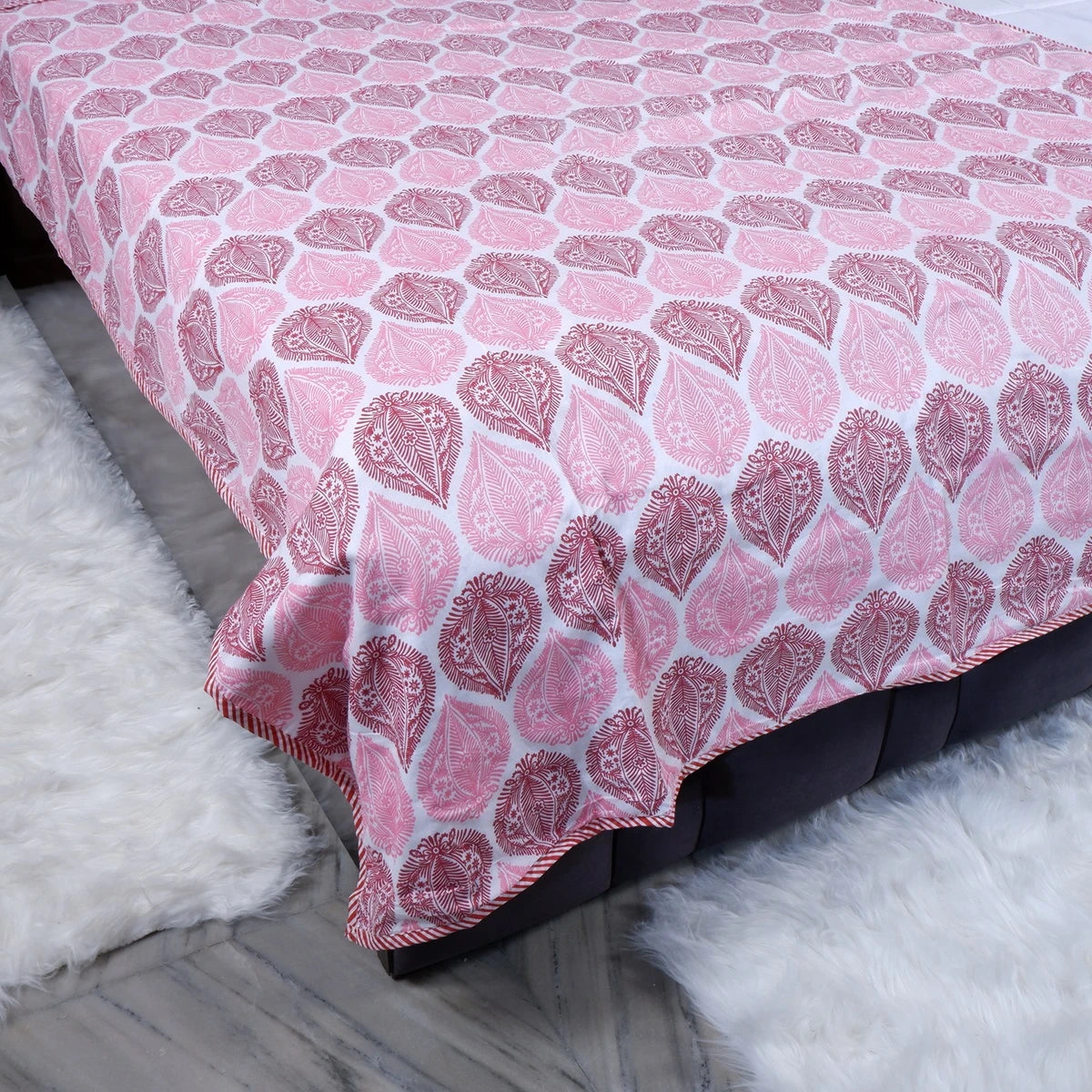 Jaipuri Dohar Blanket (Set of 2) | 100% Mulmul Cotton | Block Print | Single Bed - Madhuri