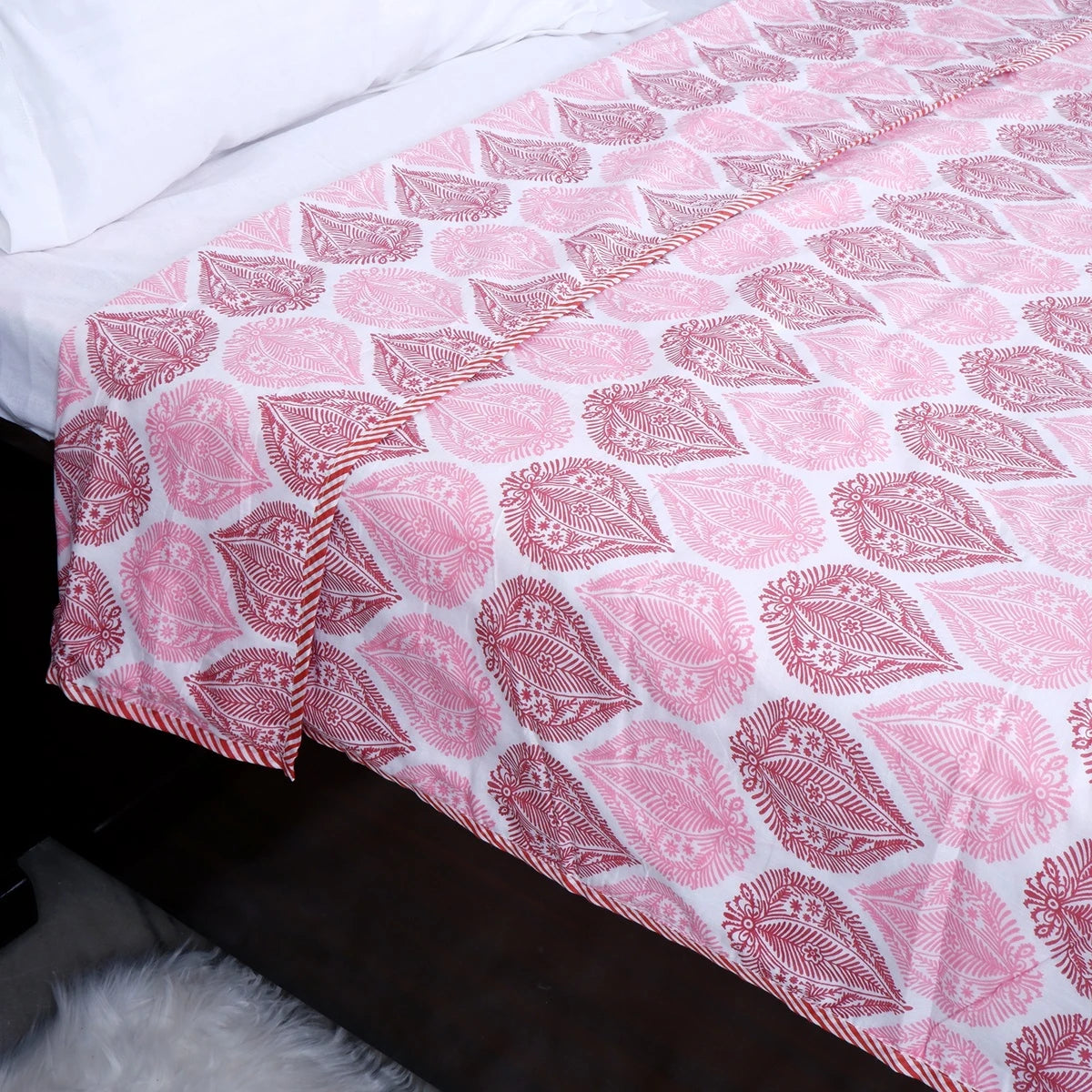 Jaipuri Dohar Blanket (Set of 2) | 100% Mulmul Cotton | Block Print | Single Bed - Madhuri