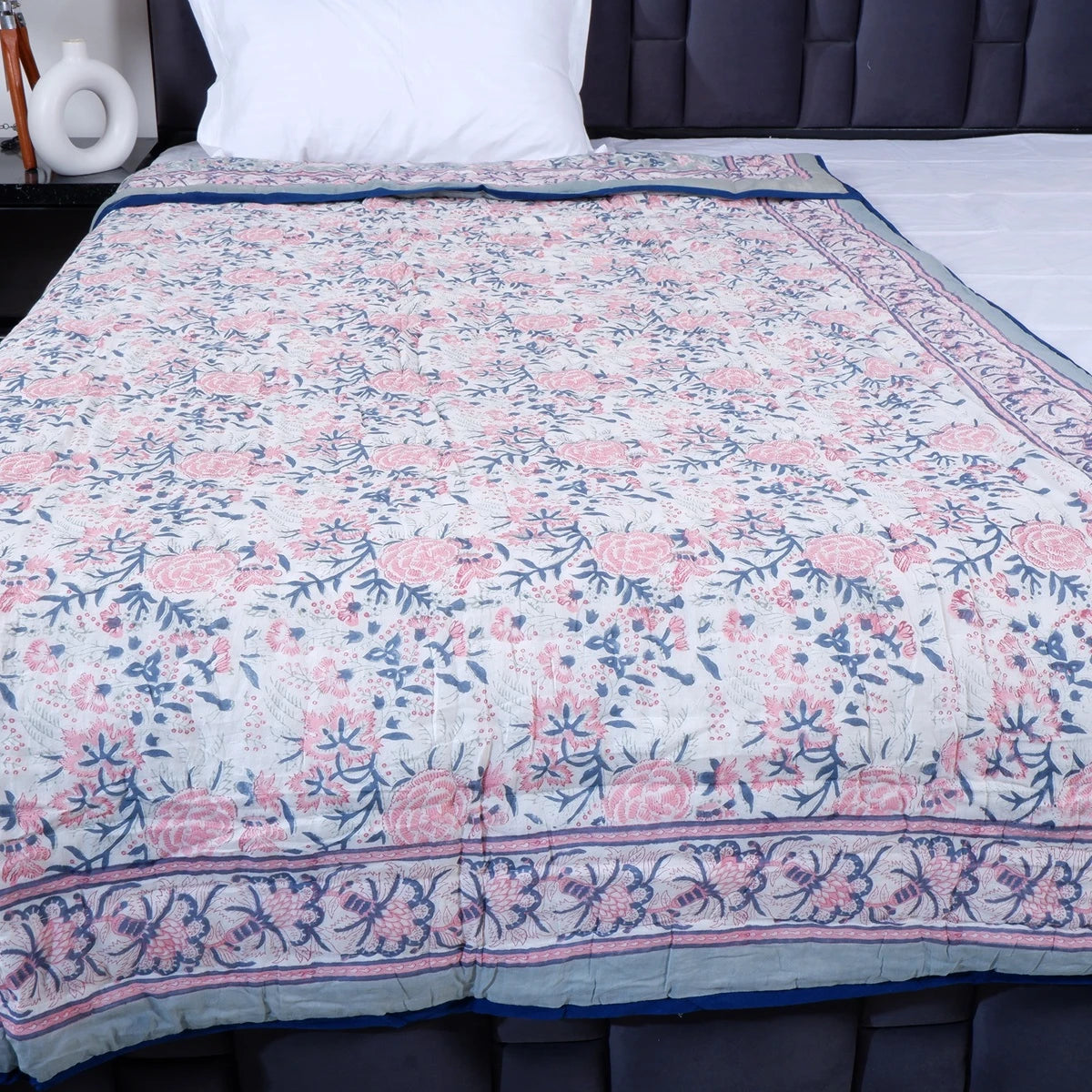 Hand Block Print Mulmul Cotton Quilt | Woven with Love