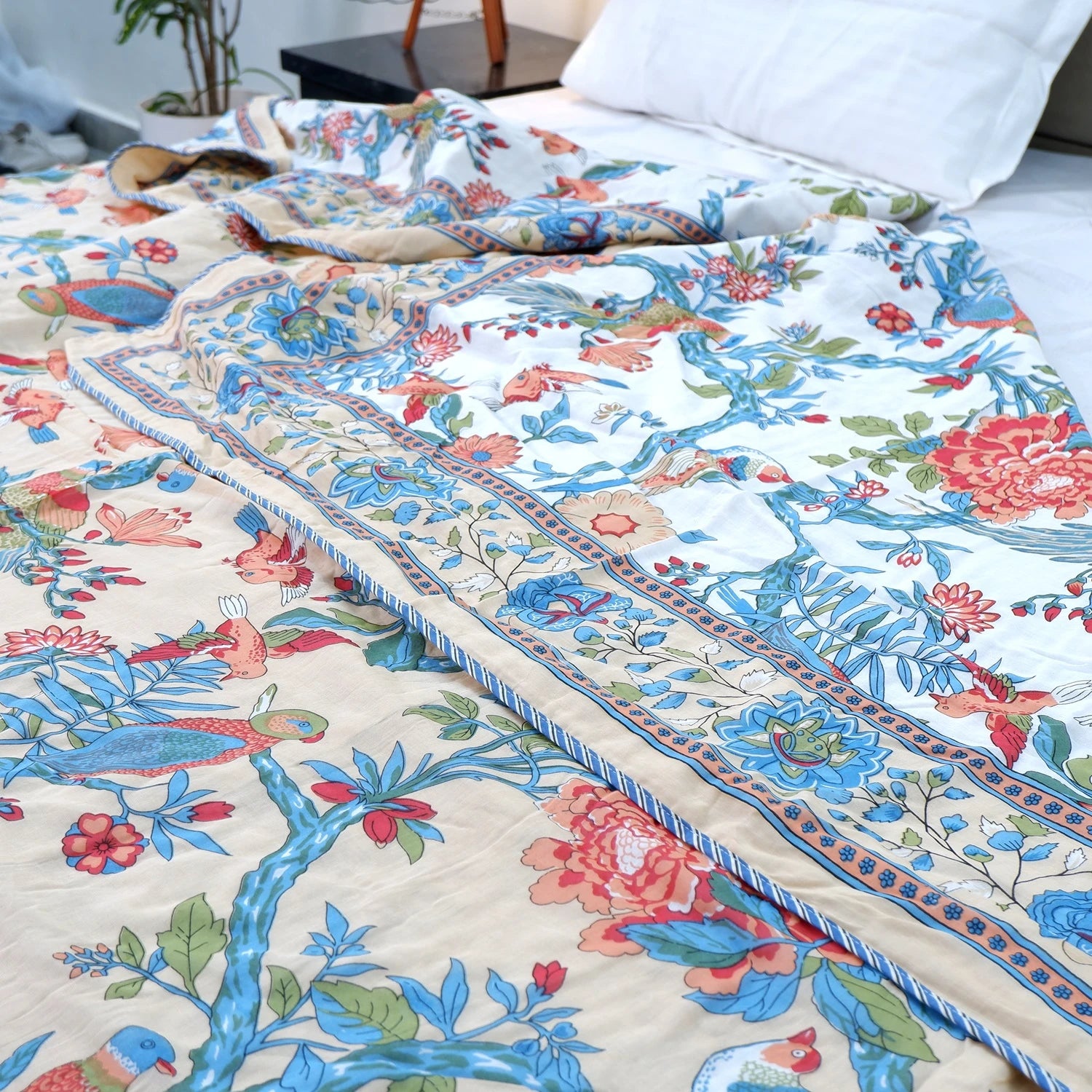 Jaipuri Dohar AC Blanket | 100% Mulmul Cotton | Block Print | Double Bed - Sanam