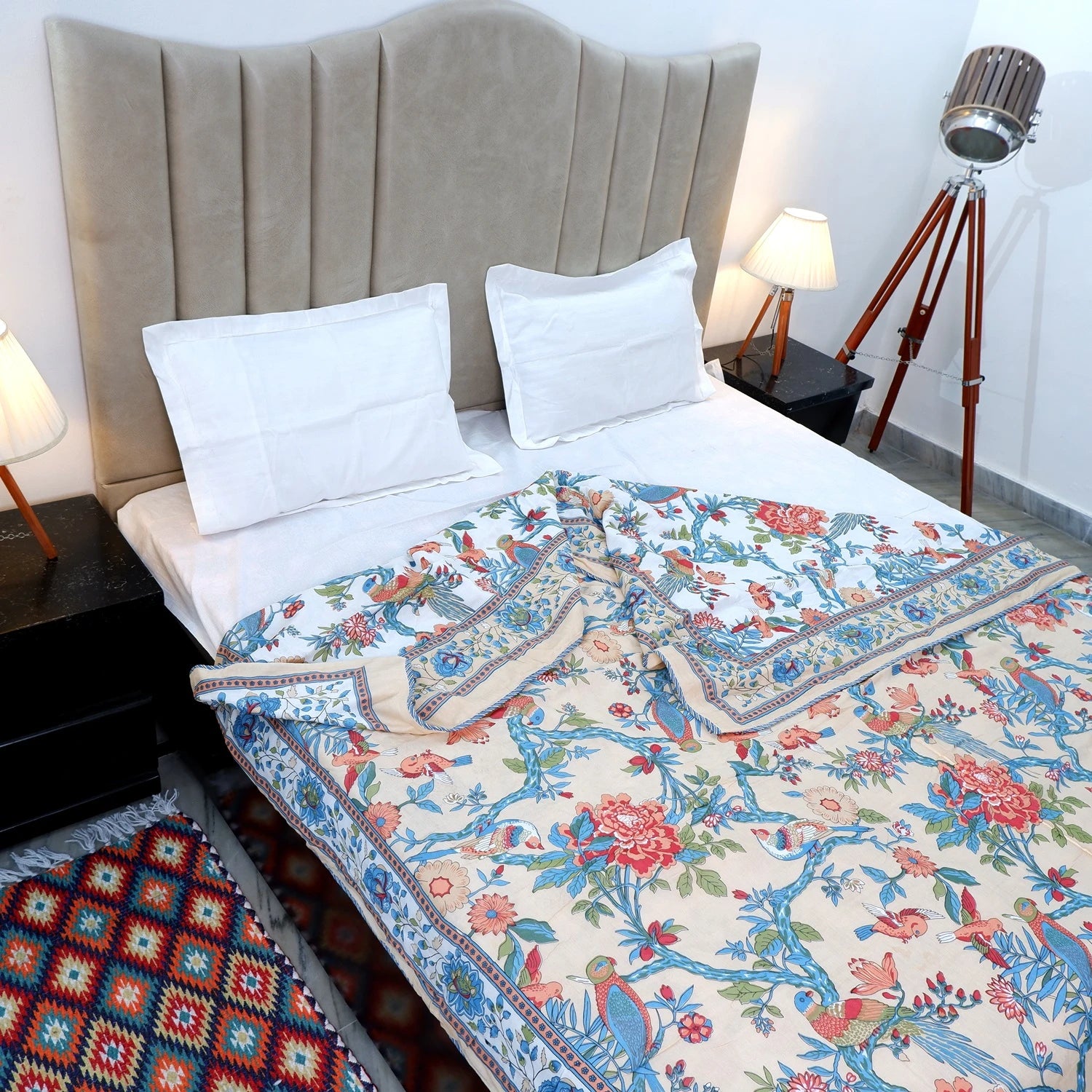 Jaipuri Dohar AC Blanket | 100% Mulmul Cotton | Block Print | Double Bed - Sanam