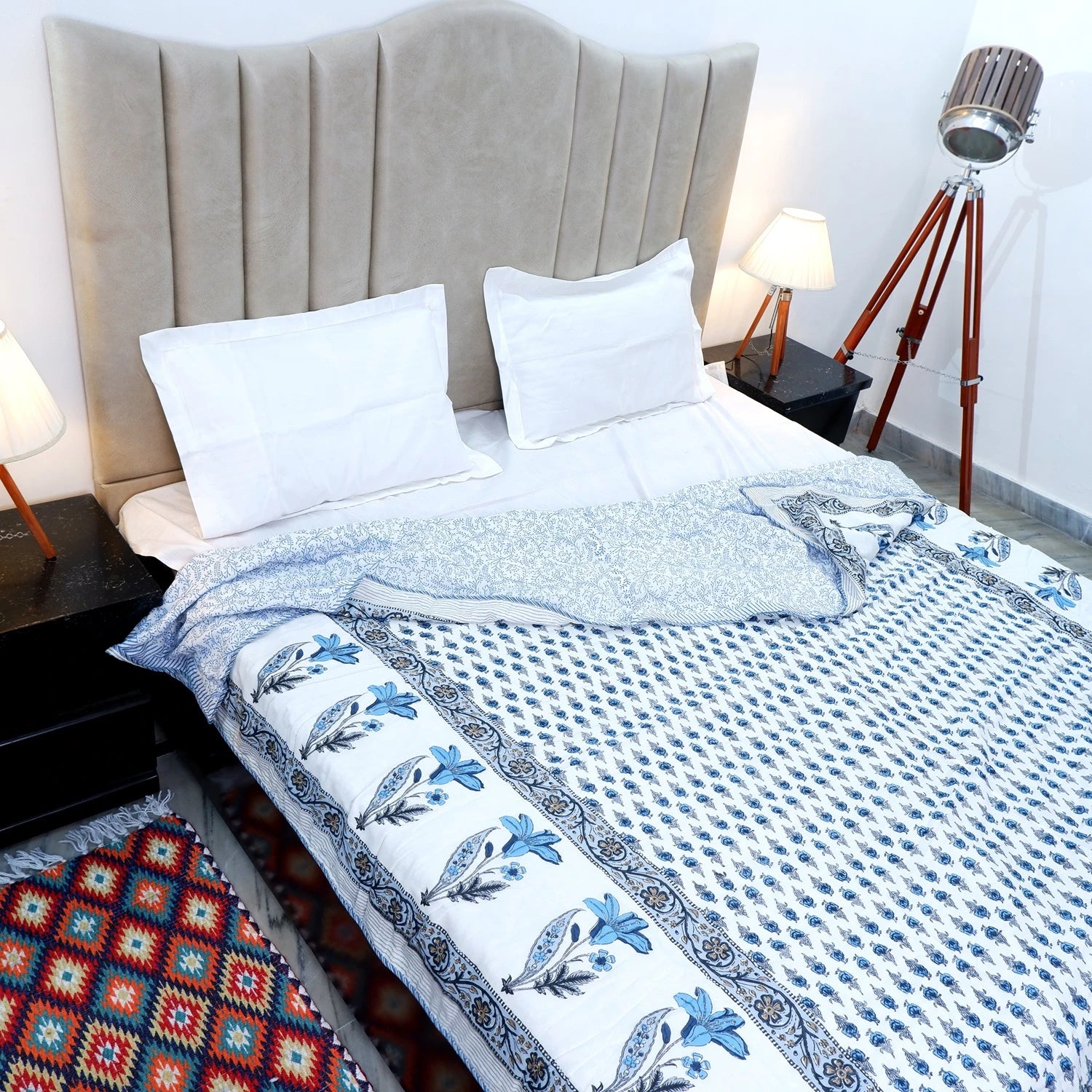 Jaipuri Dohar AC Blanket | 100% Mulmul Cotton | Block Print | Double Bed - Shruti