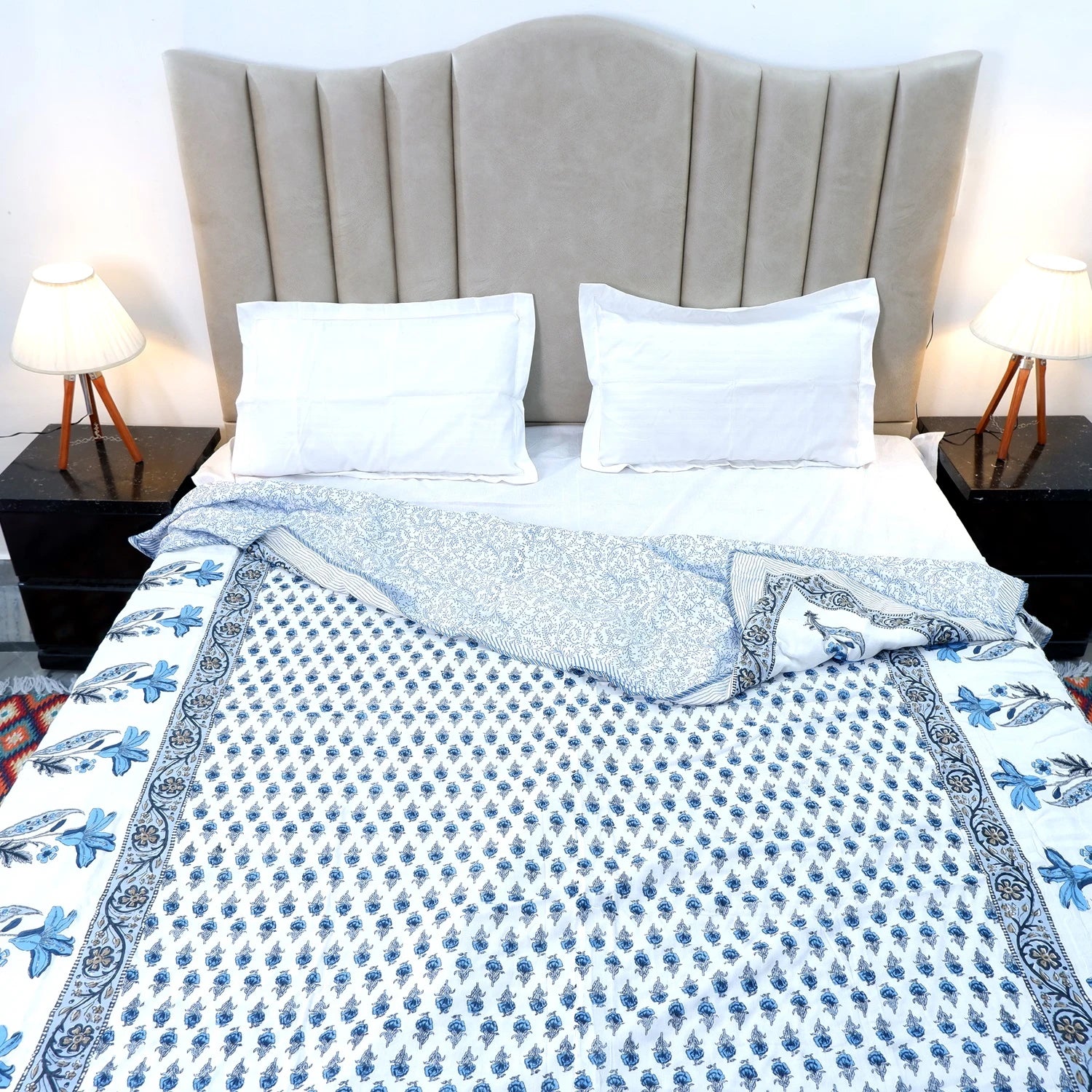 Jaipuri Dohar AC Blanket | 100% Mulmul Cotton | Block Print | Double Bed - Shruti