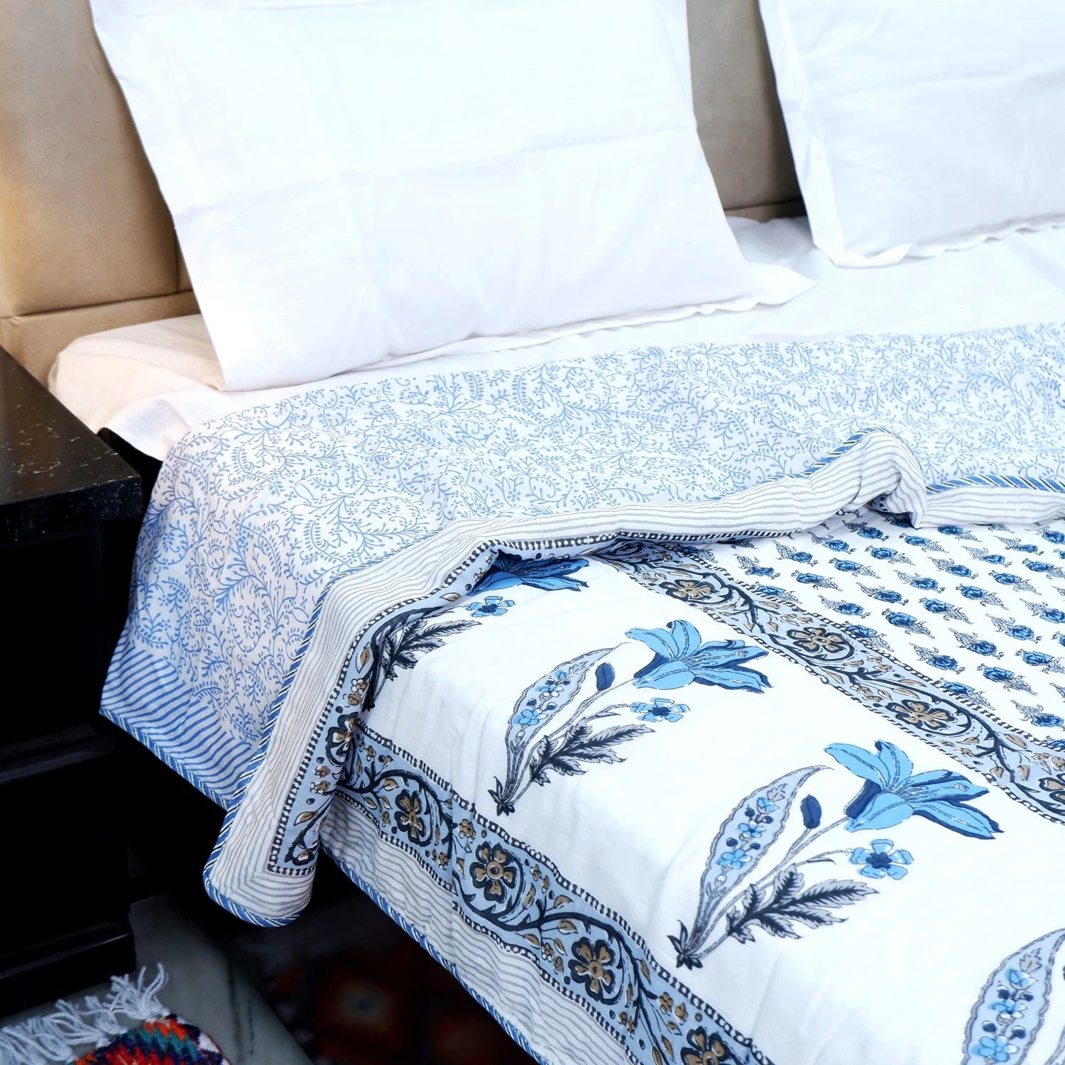 Jaipuri Dohar AC Blanket | 100% Mulmul Cotton | Block Print | Double Bed - Shruti