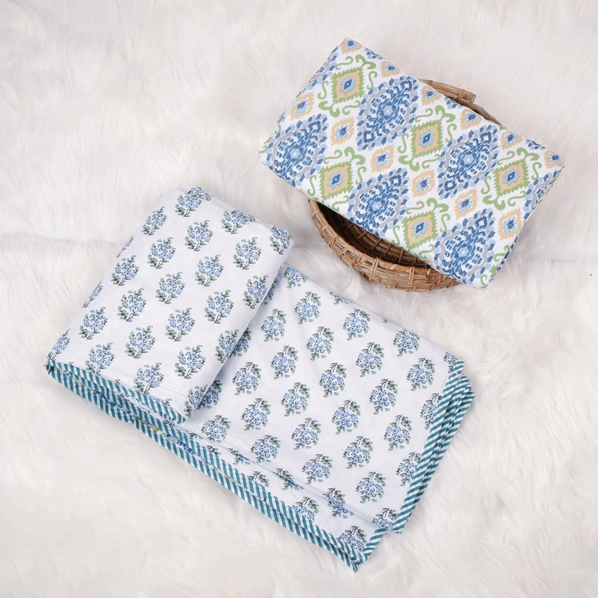 Hand Block Print Mulmul Cotton Dohar | Kajol