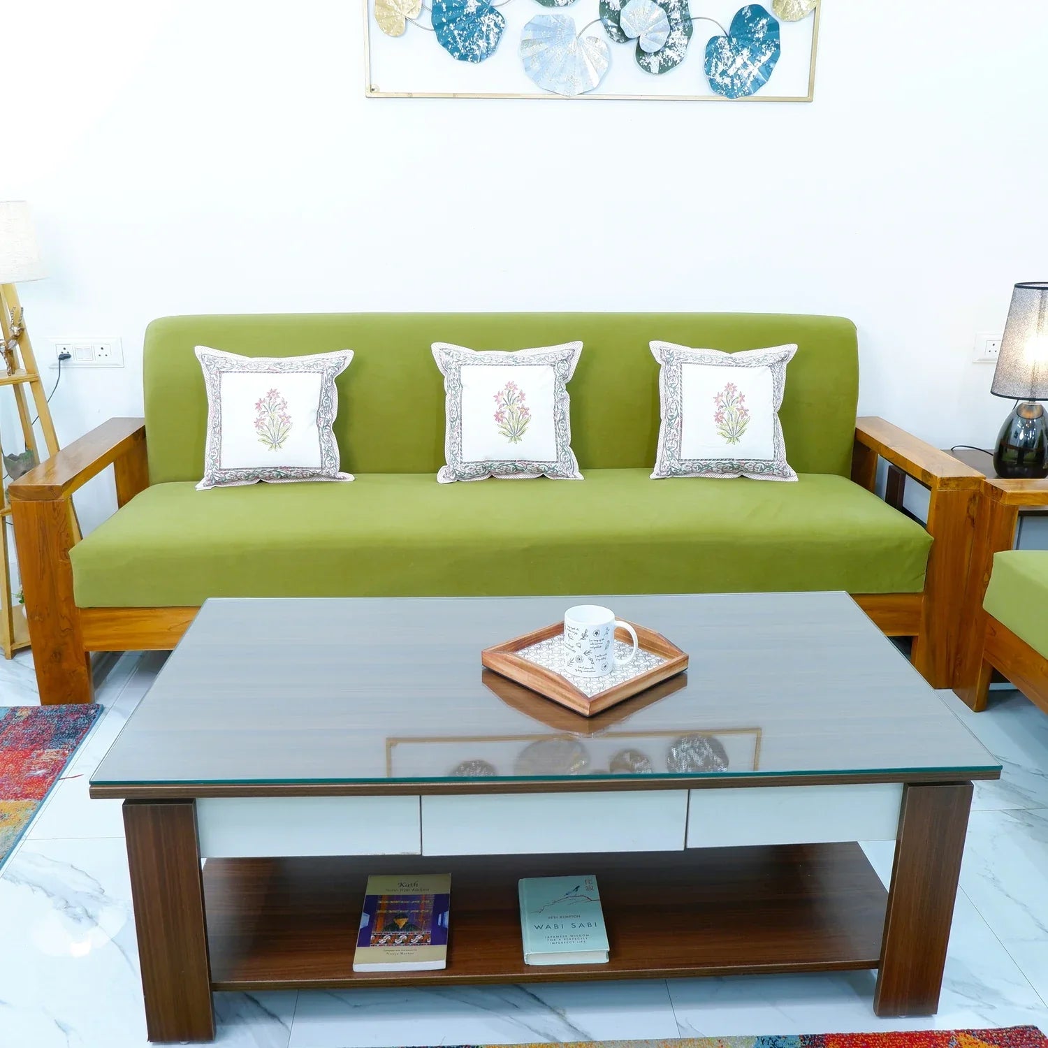 Pure Cotton Hand Block Printed Cushion Cover - Shahra - Tarvik