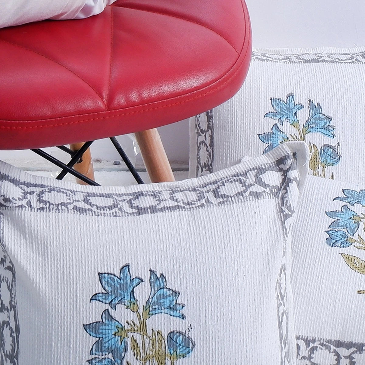 Nushrat : Hand Block Printed Jute Cushion Covers